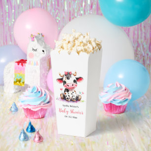Ballotins Fête de bébé vache minimaliste Rose Fille Baby sho