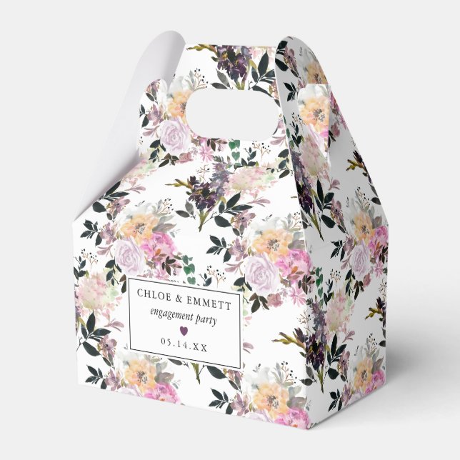 Ballotins Fête de fiançailles florale rose pourpre (Verso)