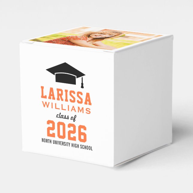 Ballotins Fête de graduation personnalisée Photo orange mode (Verso)
