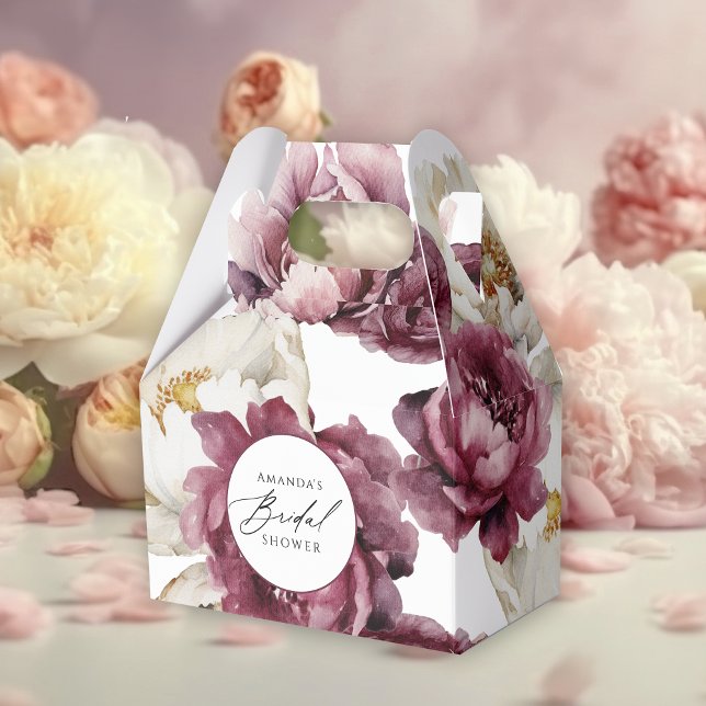 Ballotins Fête de Mariage Champêtre Fleurs Abondantes (Rustic Floral Abundance Favor Box - part of a beautiful bridal shower collection.)