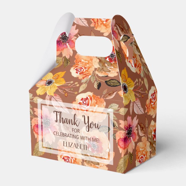 Ballotins Fête de mariage Fleurs d'automne à l'aquarelle (Verso)