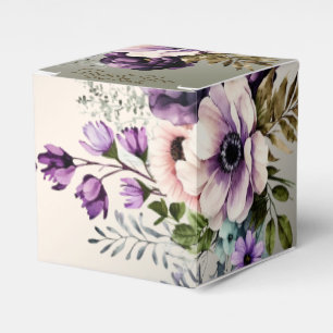 Ballotins Fête de mariage Fleurs violettes rose or élégant