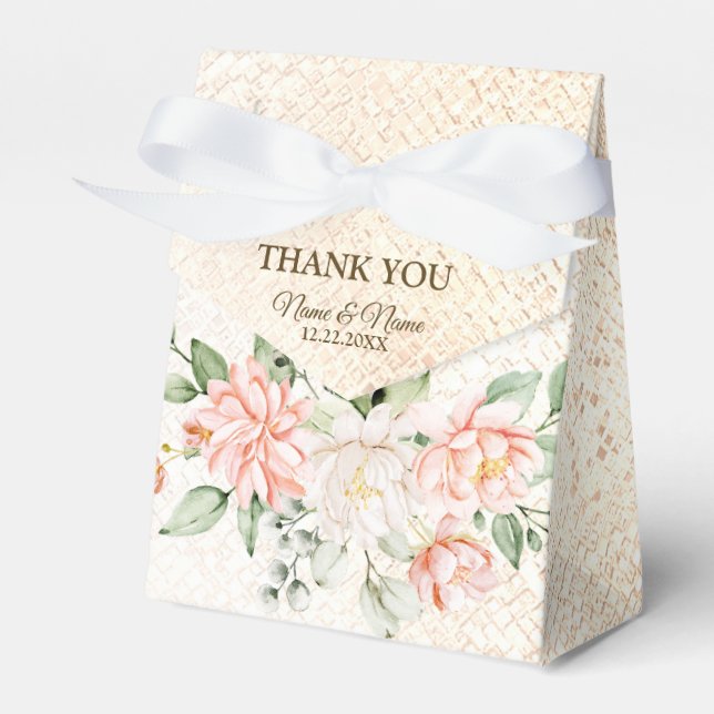 Ballotins Fête de mariage Fleurs violettes rose or élégant (Verso)