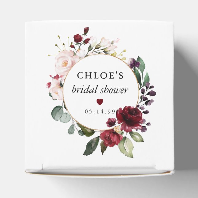 Ballotins Fête de mariage floral rose rouge rose blush (Haut)