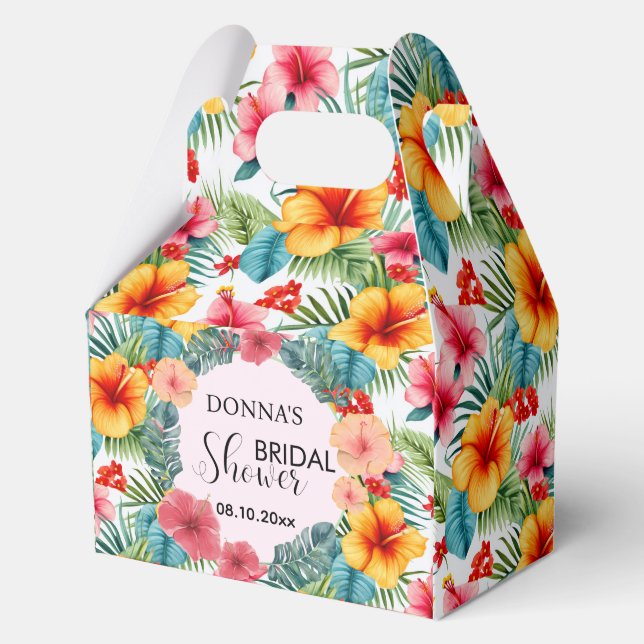 Ballotins Fête de mariage hawaïenne Florale Exotique (Recto)