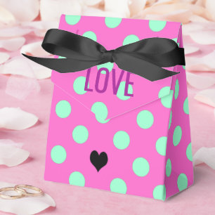 Ballotins Fête de mariage Love Pink & Mint Polka Dots