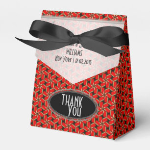Ballotins Fête de mariage Red Hexagon Swirl