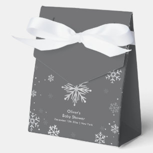 Ballotins Fête de naissance flocon de neige magique gris arg
