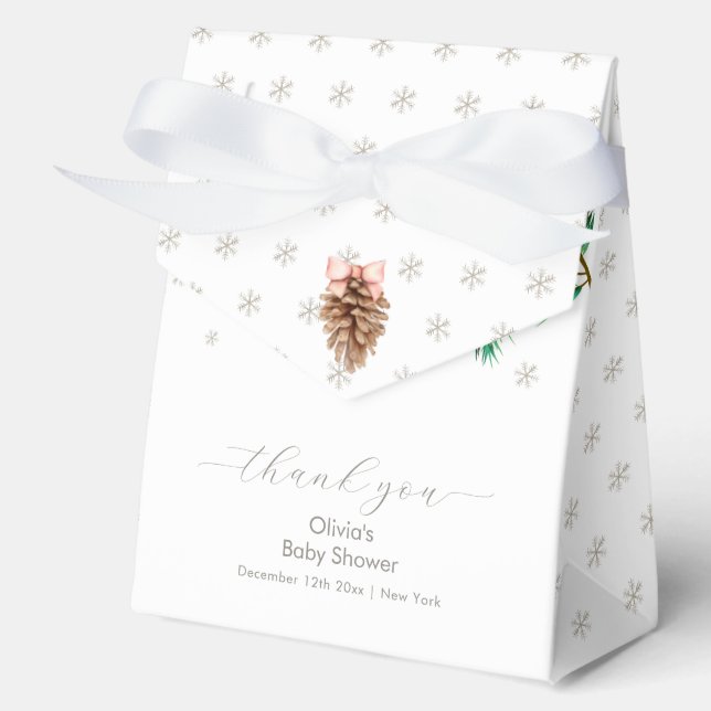 Ballotins Fête de naissance Flocon de neige moderne en hiver (Recto)