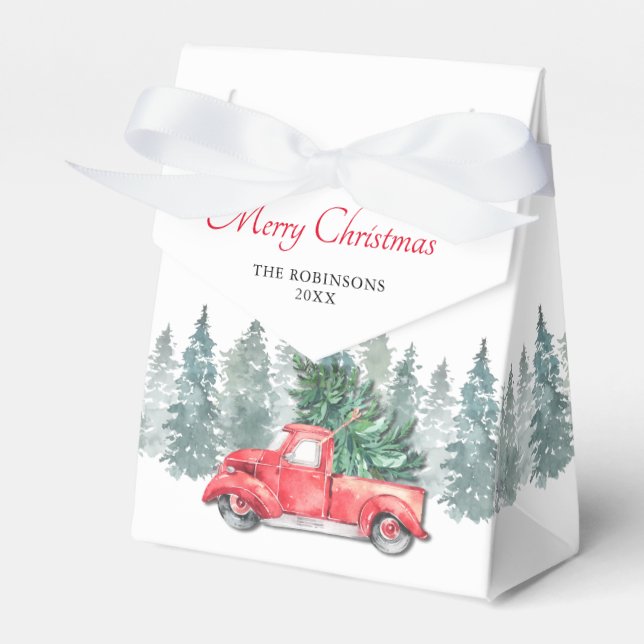 Ballotins Fête de Noël de vacances de camion rouge de style  (Verso)