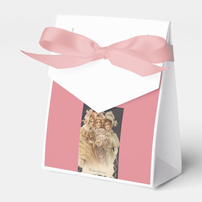 Ballotins Fête de Noël Victorienne Vintage rose (Verso)