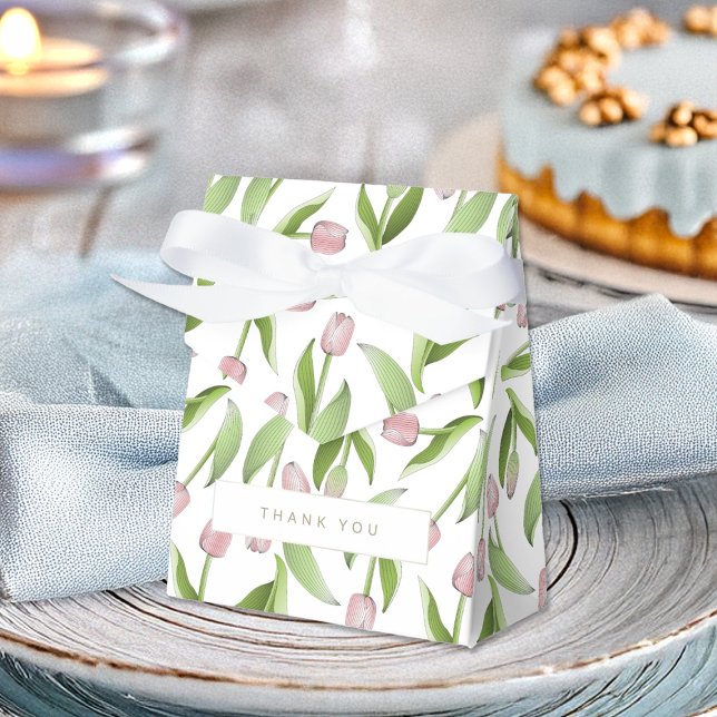 Ballotins Fête de remerciement avec tulipes roses modernes (Créateur téléchargé)