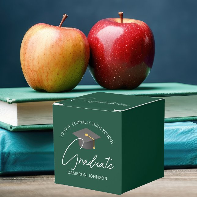 Ballotins Fête de remise de diplômes moderne vert foncé pers (Créateur téléchargé)