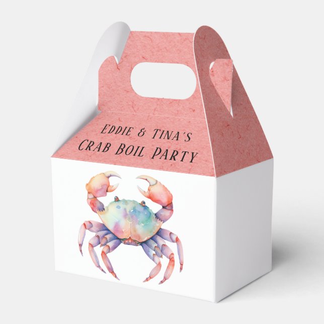 Ballotins Fête d'ébullition du crabe à l'aquarelle tendance (Verso)