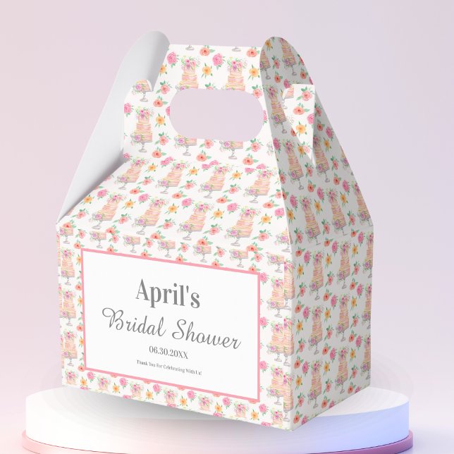 Ballotins Fête des mariées d'aquarelle gâteau Rose Merci (Créateur téléchargé)