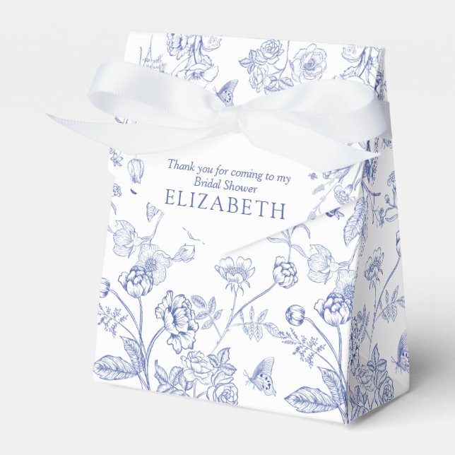 Ballotins Fête des mariées victorienne bleue et blanche (Verso)