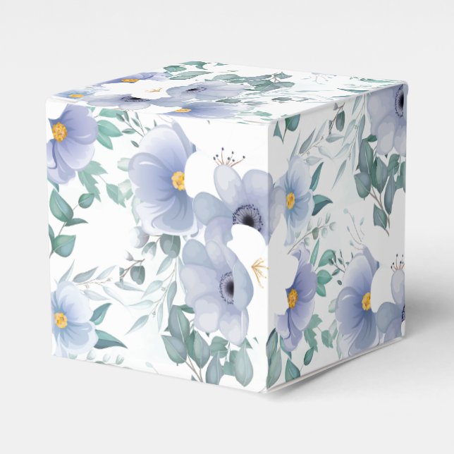 Ballotins Fête Faveur Box-Blue Flowers Ballotin (Verso)