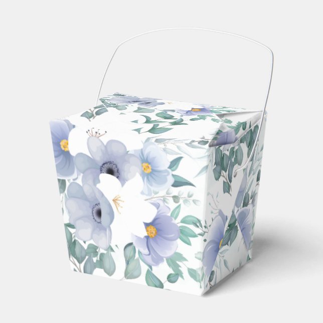 Ballotins Fête Faveur Box-Blue Flowers Ballotin (Verso)