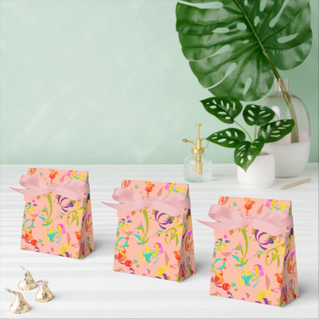 Ballotins Fête Festive Confetti coloré sur Orange (Multiple)