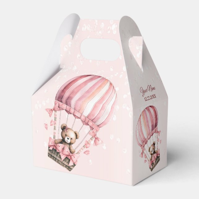 Ballotins Fête Montgolfière Ourson Rose Mignon (Verso)
