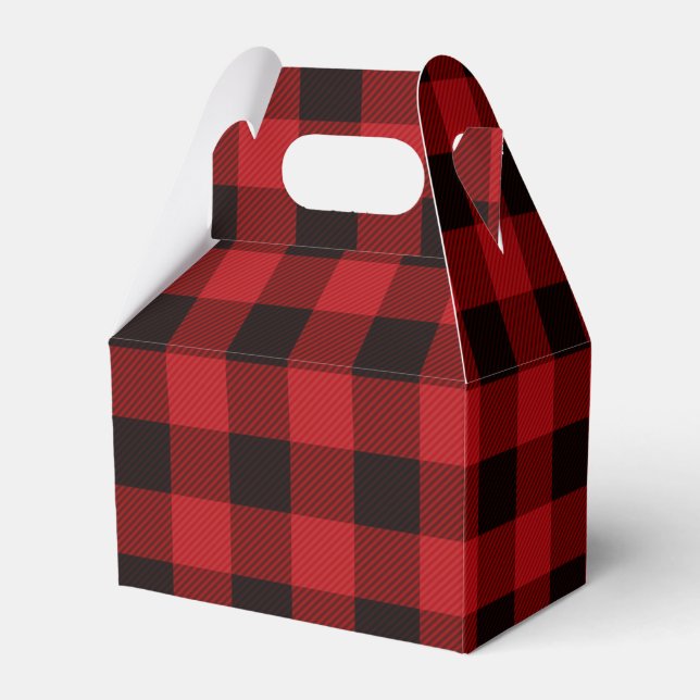 Ballotins fête plaid rouge de bûcheron rustique d'hiver (Verso)