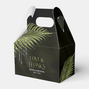 Ballotins Feuille de palmier bijou mariage vert V2 ID830