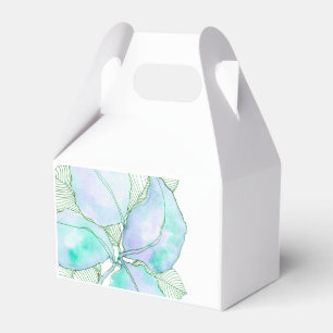 Ballotins Feuilles botaniques aquarelle vert menthe lavande
