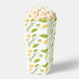 Ballotins feuilles Brown et verts sur blanc