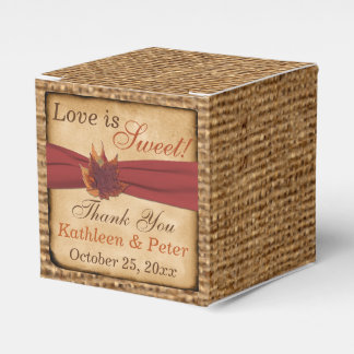 Ballotins Feuilles d'automne, Ballotin de burlap FAUX - roui