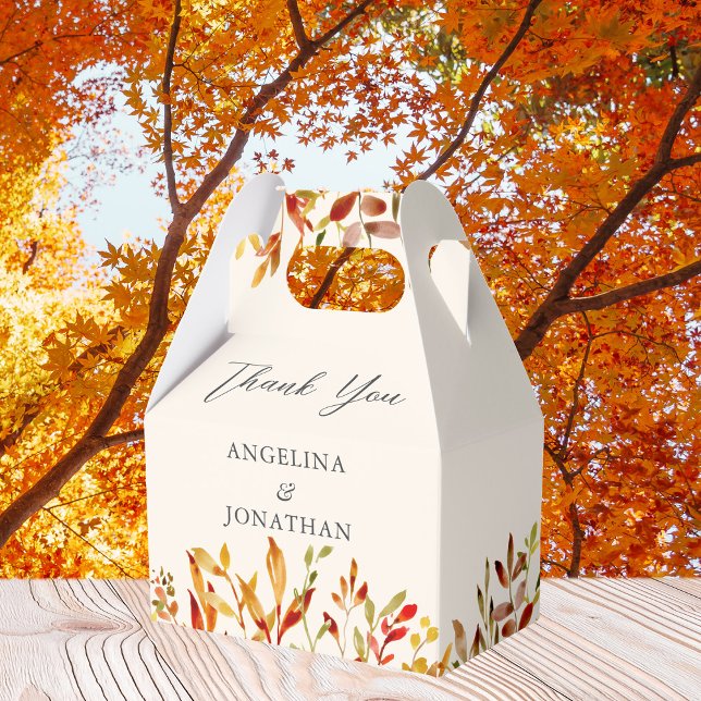 Ballotins Feuilles d'automne élégantes à l'aquarelle Mariage (Créateur téléchargé)
