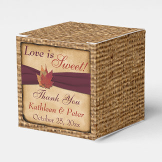 Ballotins Feuilles d'automne, FAUX Ballotin Burlap - Vin