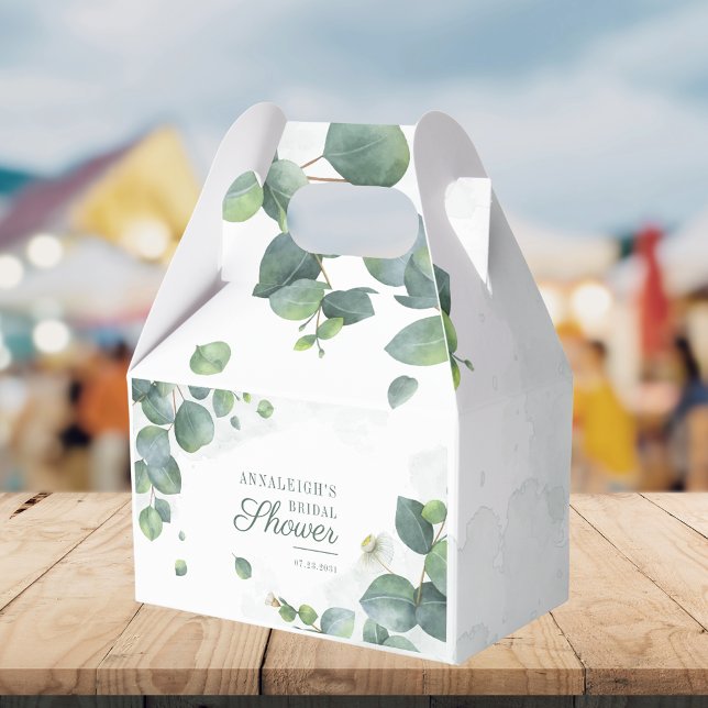 Ballotins Feuilles d'eucalyptus verdure botanique Baby Showe (Eucalyptus Leaves Botanical Greenery Bridal Shower Favor Boxes)