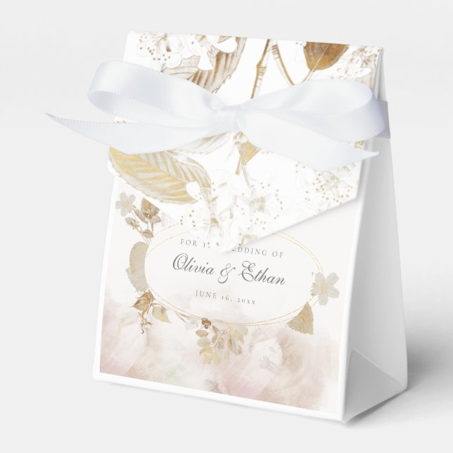 Ballotins Feuilles d'or sur Mariage Gold Frame (Verso)