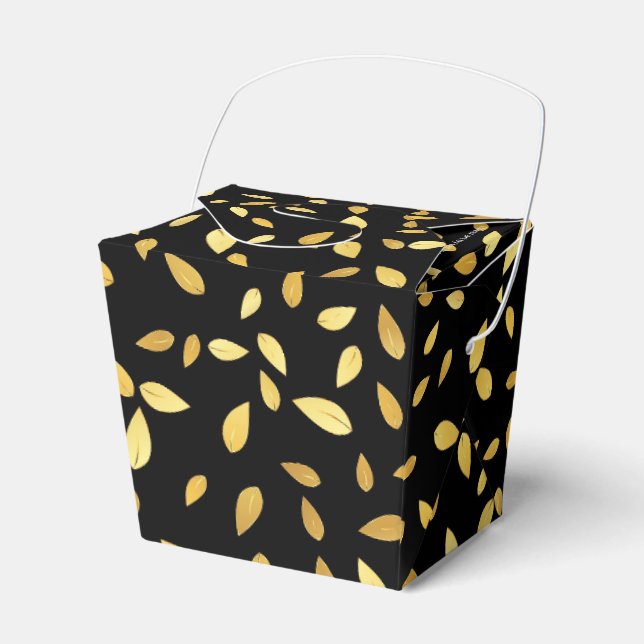 Ballotins Feuilles modernes en noir et or Motif illustré (Verso)