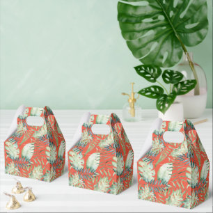 Ballotins Feuilles Vertes Tropicales Orange Aloha