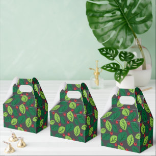 Ballotins Feuilles verts, Berries Rouges, Motif Des Feuilles