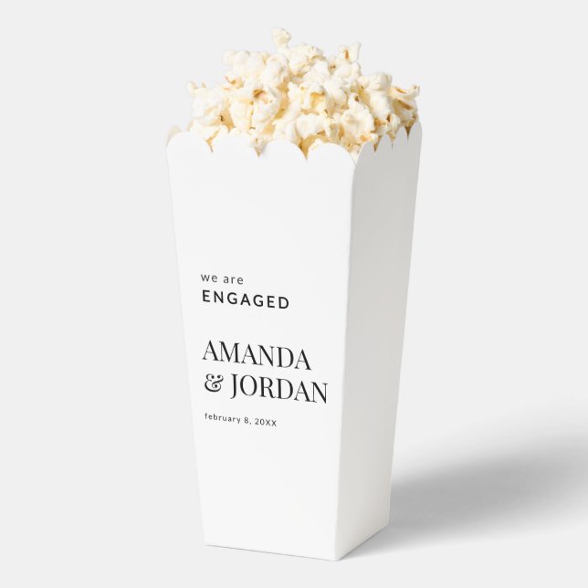 Ballotins Fiançailles minimaliste de luxe noir et blanc (Sauté)