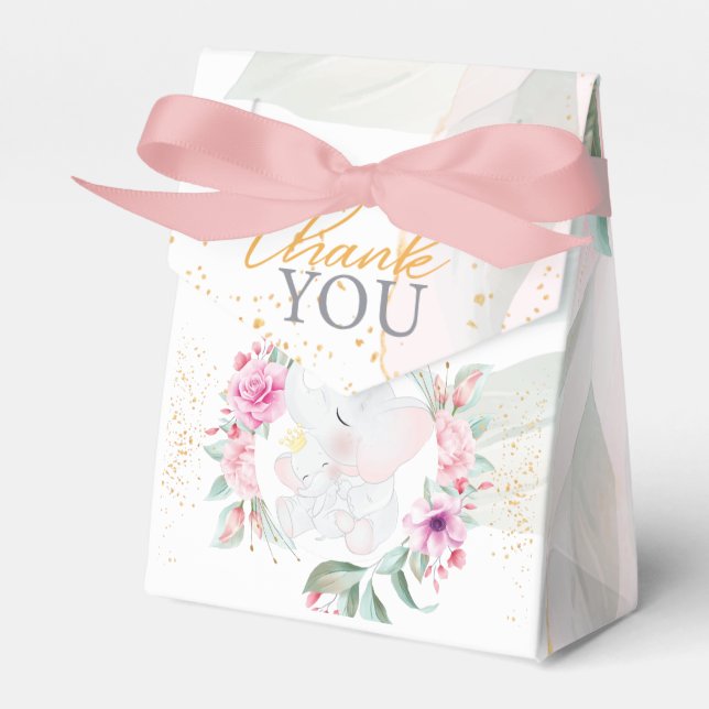 Ballotins Fille baby shower Eléphant Élégant (Verso)