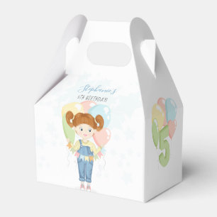 Ballotins Fille d'anniversaire en salopette rousse