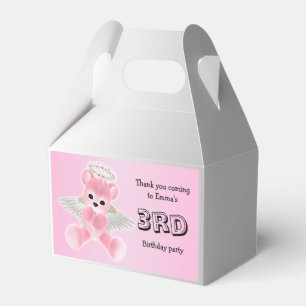 Ballotins Fille Ourson Ange Rose 3ème Anniversaire