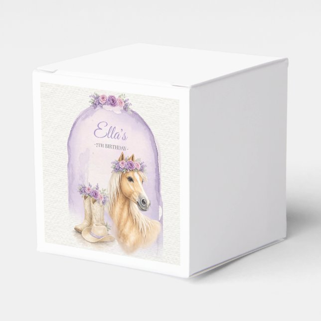 Ballotins Filles Fleuris Violet Cheval Anniversaire (Verso)