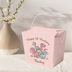 Ballotins Filles personnalisées roses Dinosaure Anniversaire