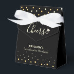 Ballotins Fin de semaine de bachelorette noir et or<br><div class="desc">Ces ballotins de design de parties scintillant d'or amusants sont parfaits pour les parties de Bachelorette week-end. Bravo à vos filles avec ces boîtes de fête personnalisées. Trouvez les articles correspondants dans ma boutique.</div>