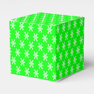 Ballotins Flacons de neige blancs points vert néon motif