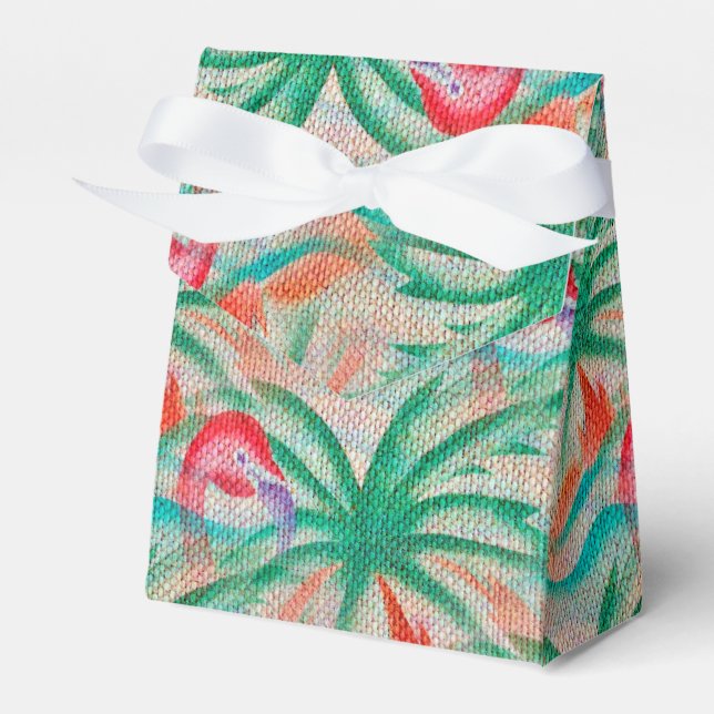 Ballotins Flamant rose Palm Tree Burlap Look (Verso)