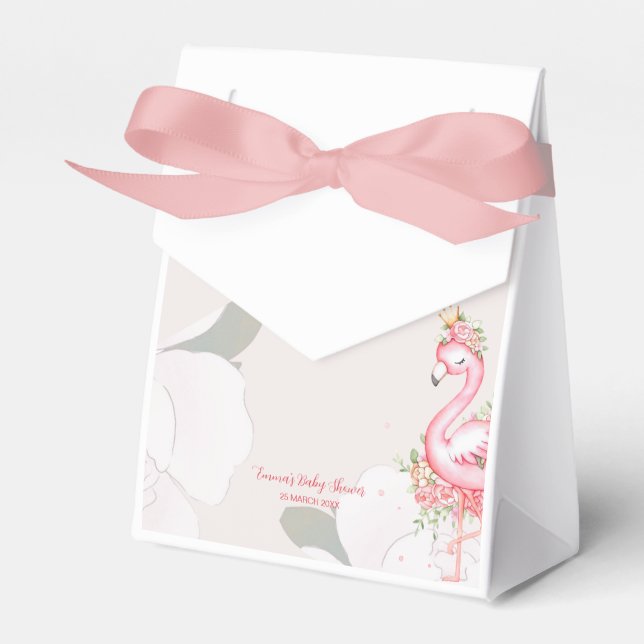 Ballotins Flamant rose rose C'est un Baby shower fille (Verso)
