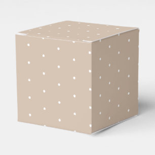 Ballotins Flammes de neige blanches, petit cadeau beige pois