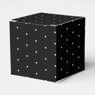 Ballotins Flammes de neige blanches, petit cadeau noir pois