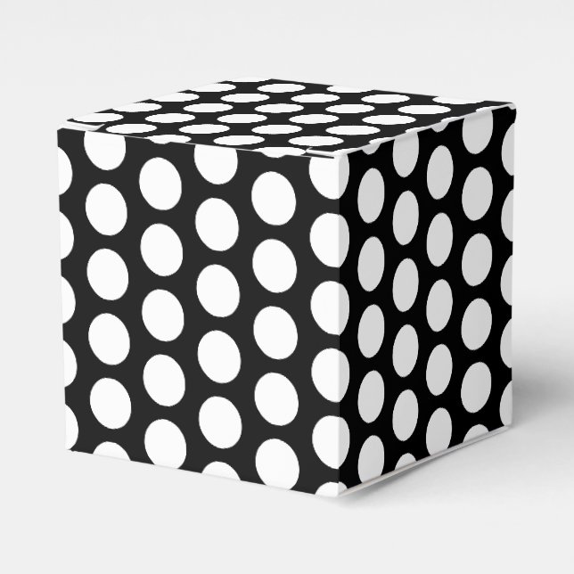Ballotins Flèches de neige blanches, cadeau noir pois (Verso)