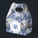 Ballotins Fleur Bleu Vintage Chinois Moulin à Vent Hollandai<br><div class="desc">Boîte de faveur d'anniversaire Moulin à vent | Emballage de fête élégant. Cette boîte de faveur de moulin à vent vintage bleu Delft de style chinois est inspirée de la décoration florale et de moulin à vent Delft bleu. Avec des arrangements floraux complexes et des paysages bleus sereins avec des...</div>
